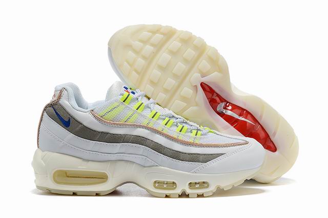 Nike Air Max 95 Men's Shoes White Grey Green-79 - Click Image to Close